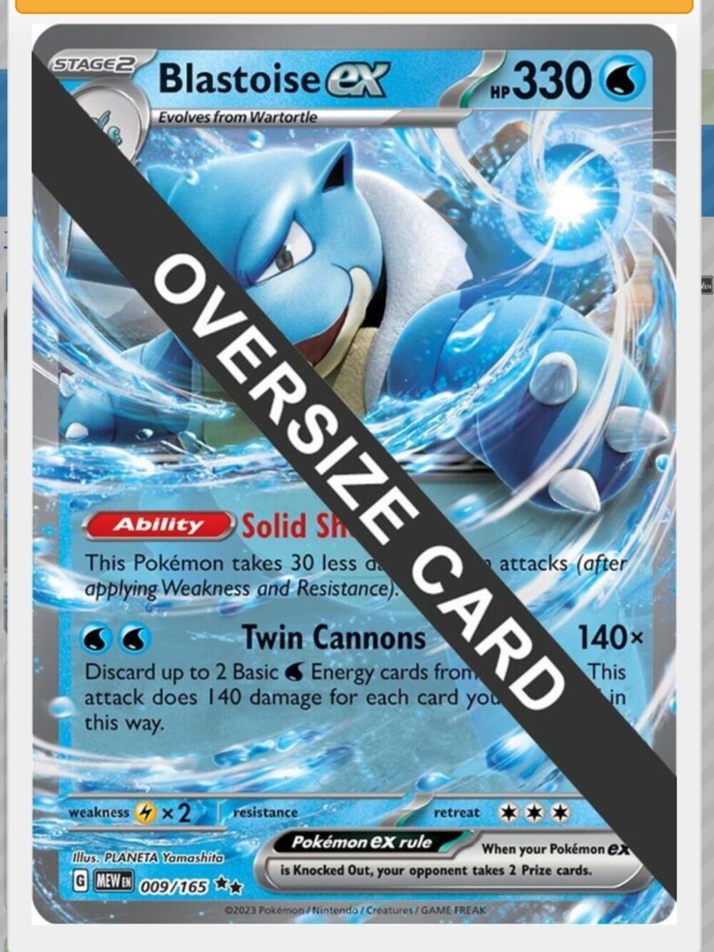 Blastoise Ex [Jumbo] #9 Pokemon Scarlet & Violet 151